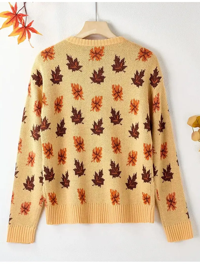 Maple Knitted Oversized Crewneck Sweaters