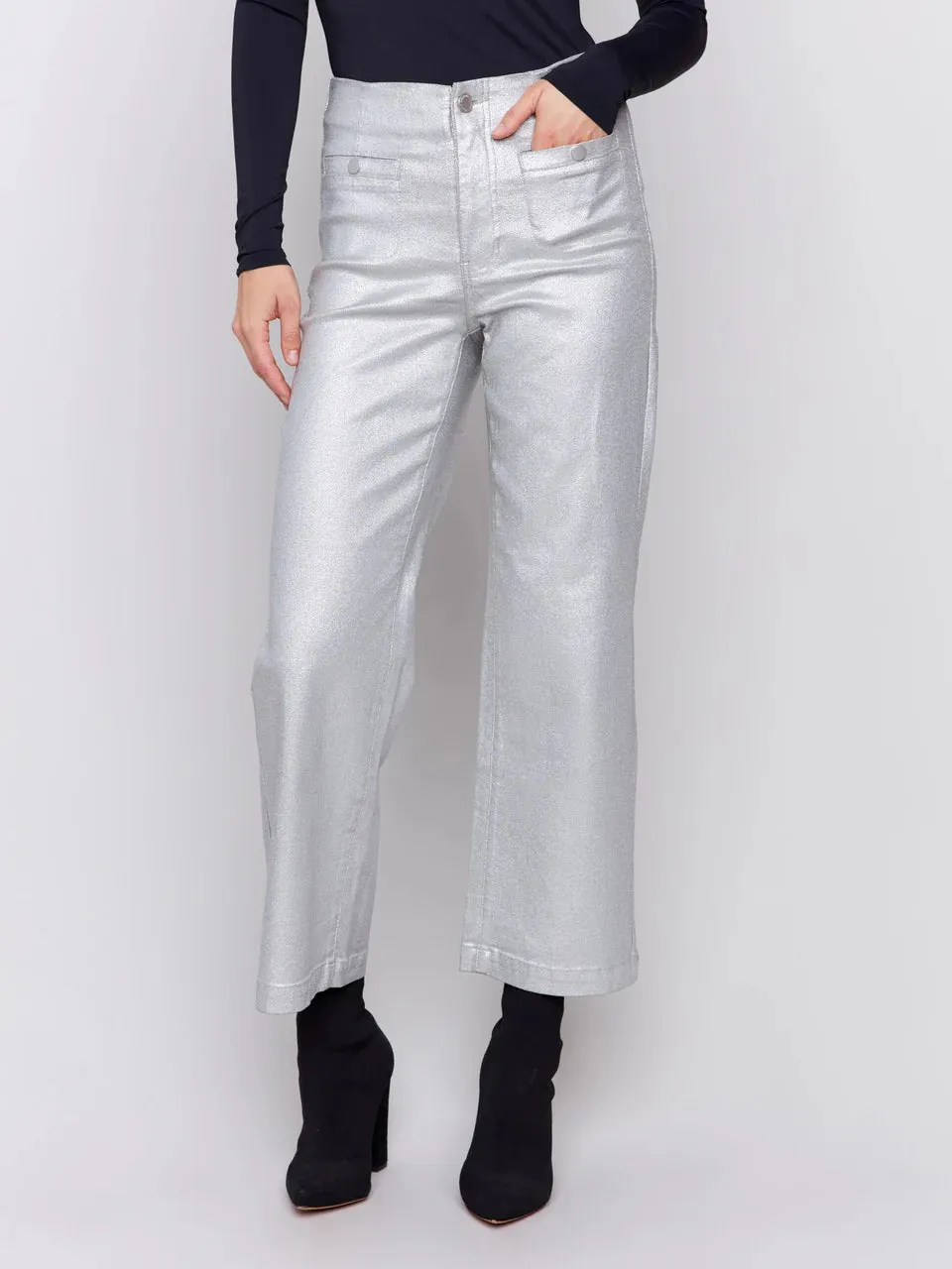 Metallic Silver Pant