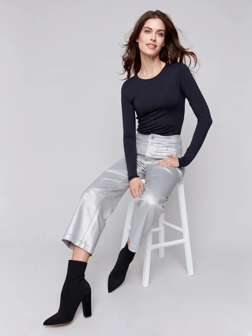 Metallic Silver Pant