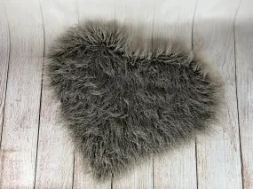 Mongolian Faux Fur - Heart Shaped - Nut