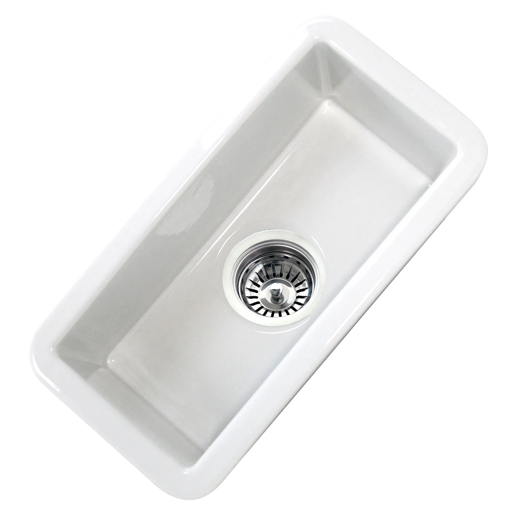 Nantucket sinks CAPE189 Single bowl dualmount fireclay bar-prep sink white