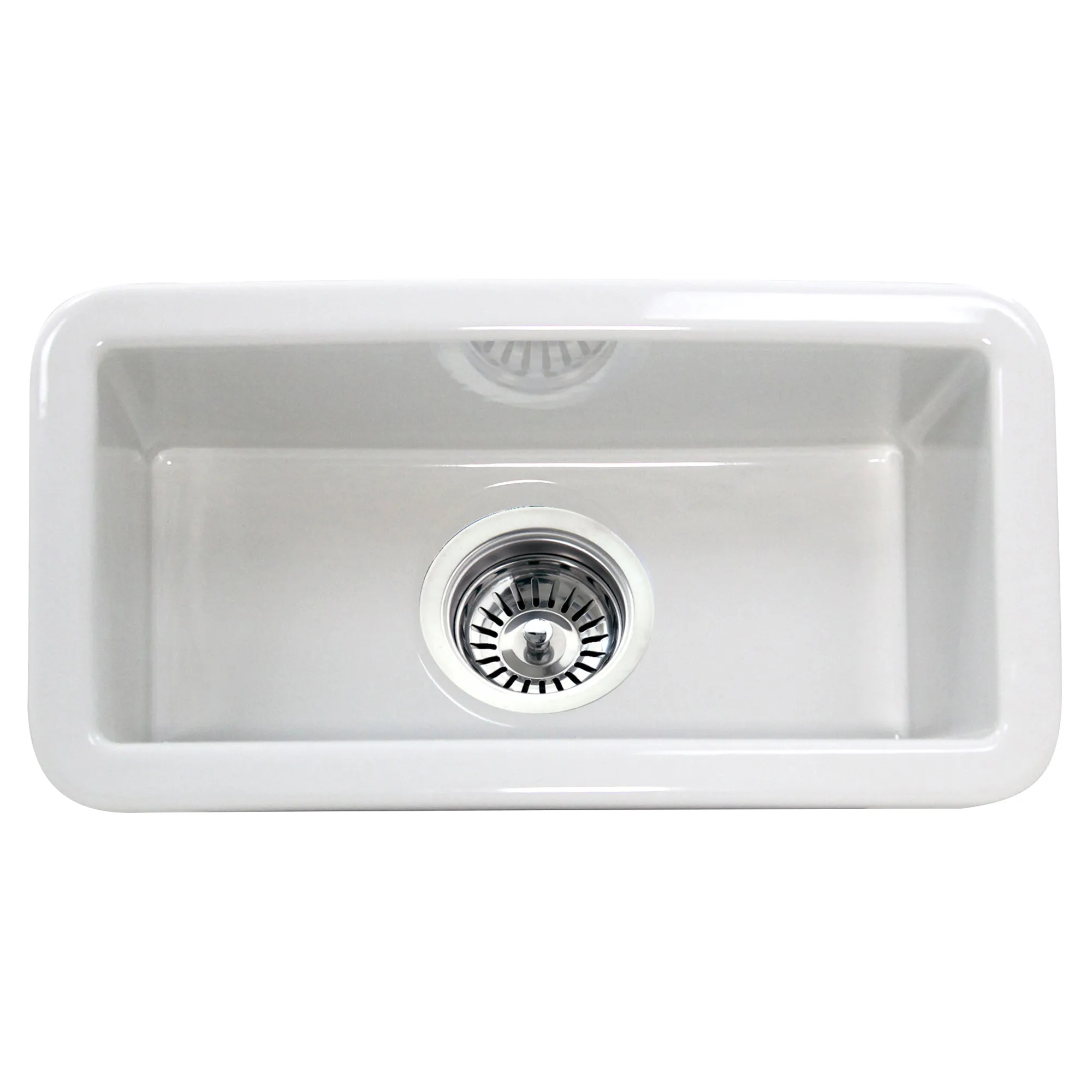 Nantucket sinks CAPE189 Single bowl dualmount fireclay bar-prep sink white