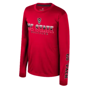 NC State Wolfpack Youth Red Long Sleeve Performance T-shirt