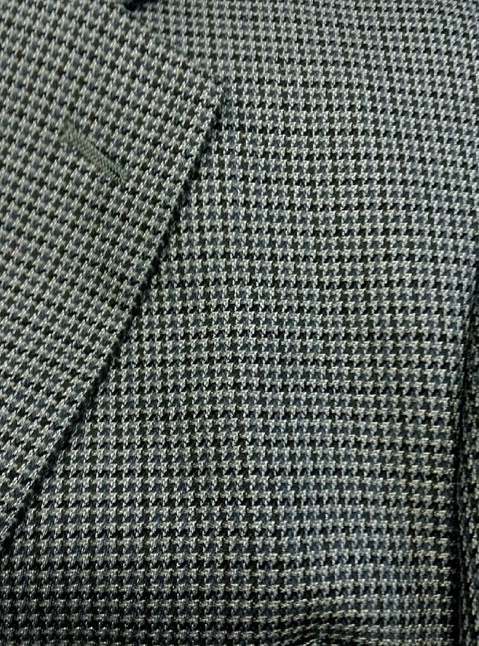 New- Alan Flusser Gray Houndstooth Silk & Wool Sport Coat- size 44R