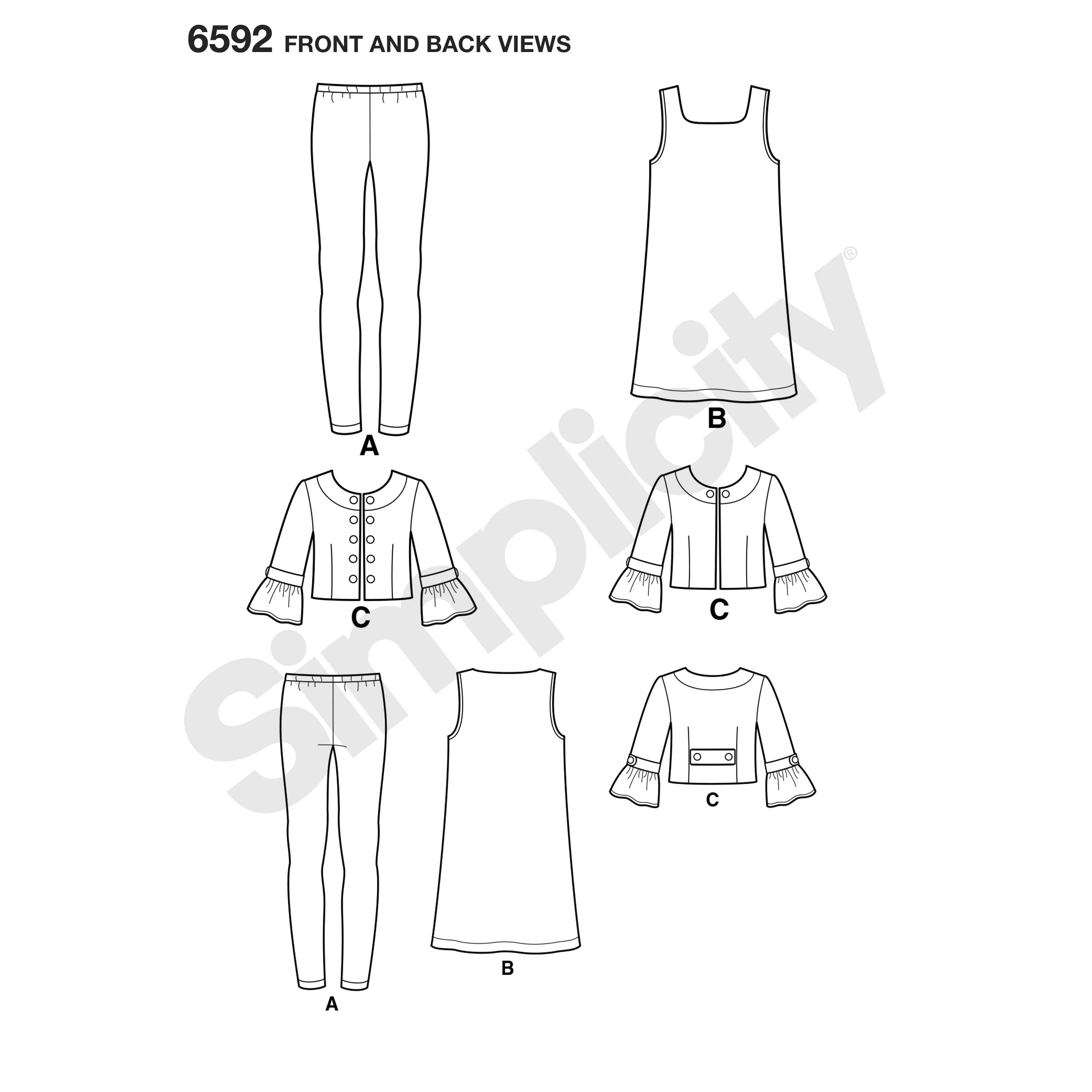 NL6592 Girl's Jumper Dress and Leggings sewing pattern