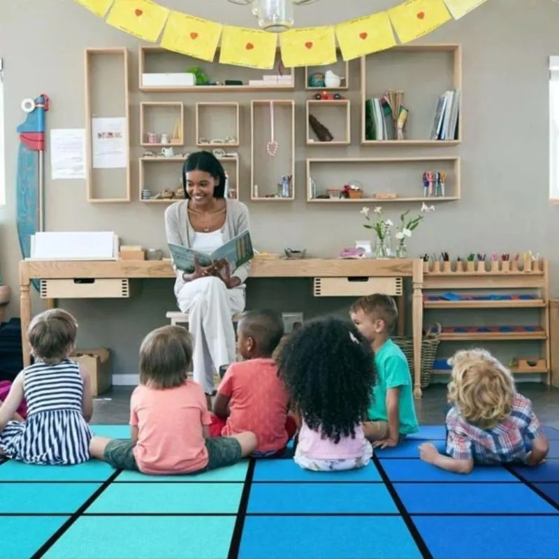 Ocean Blues Classroom Seating Rug - Factory Second