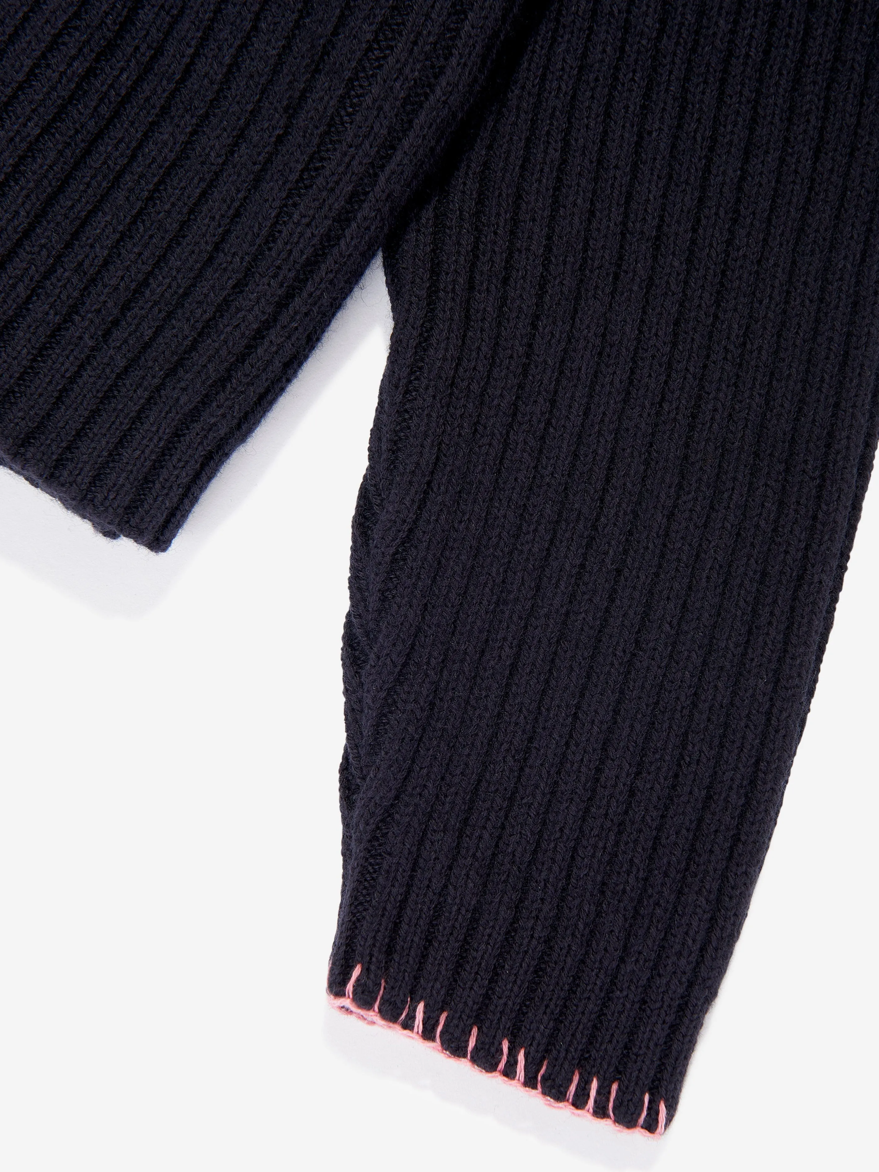 Off-White Girls Off Stamp Clear Rib Jumper in Black