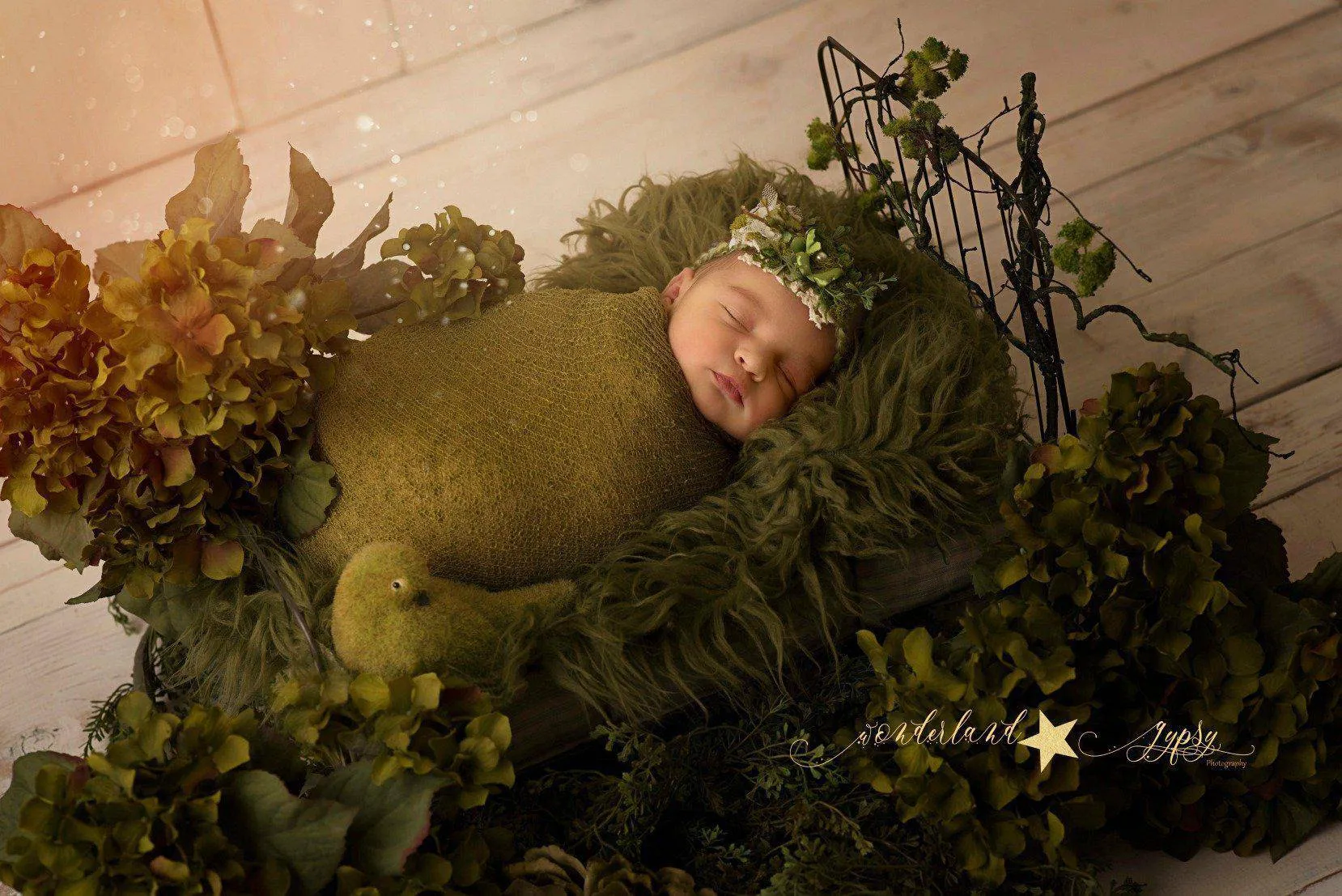 Olive Green Curly Alpaca Faux Flokati Fur