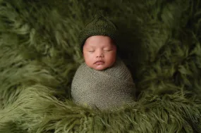 Olive Green Curly Alpaca Faux Flokati Fur