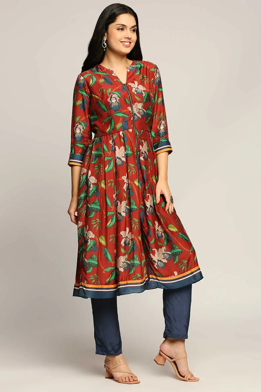 Orchid Bloom Flared Kurta & Pant Set