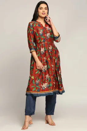 Orchid Bloom Flared Kurta & Pant Set