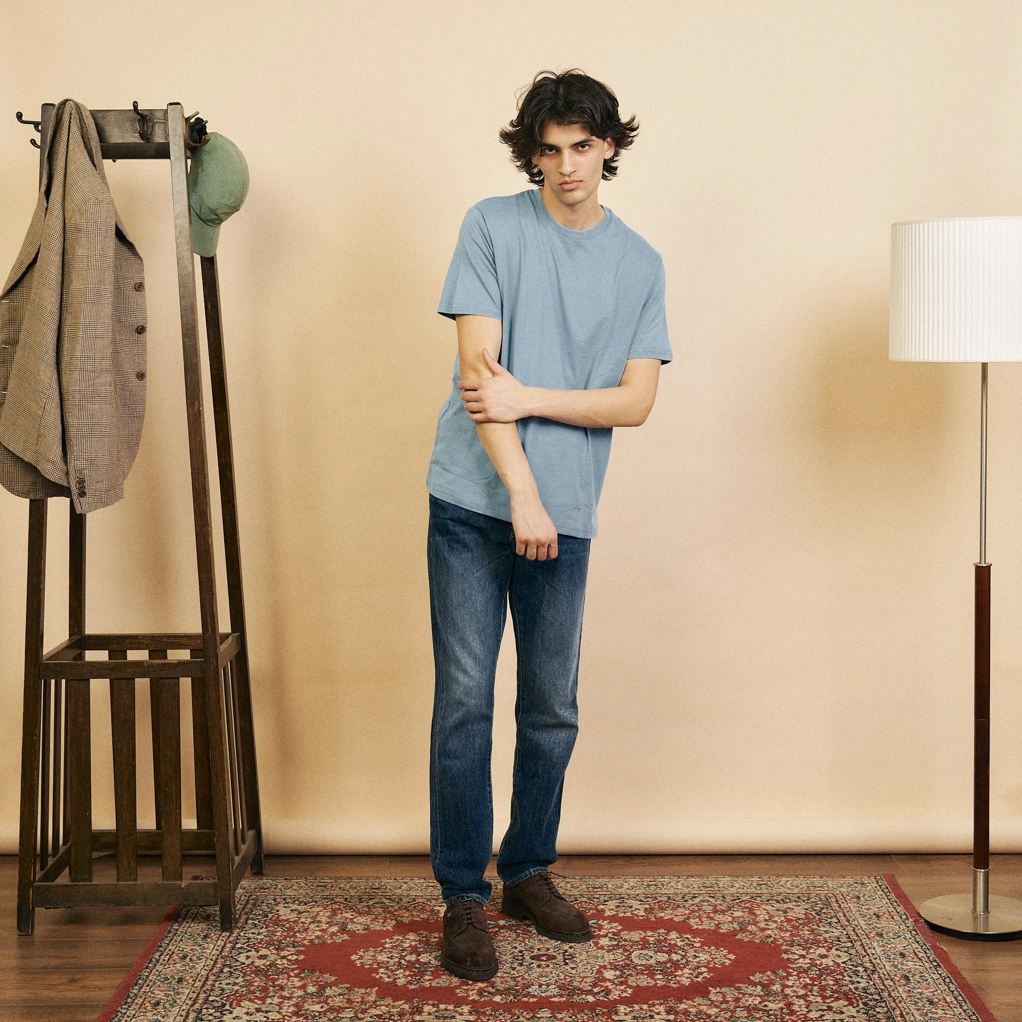 Organic Egyptian Cotton T-Shirt - Della Robbia Blue