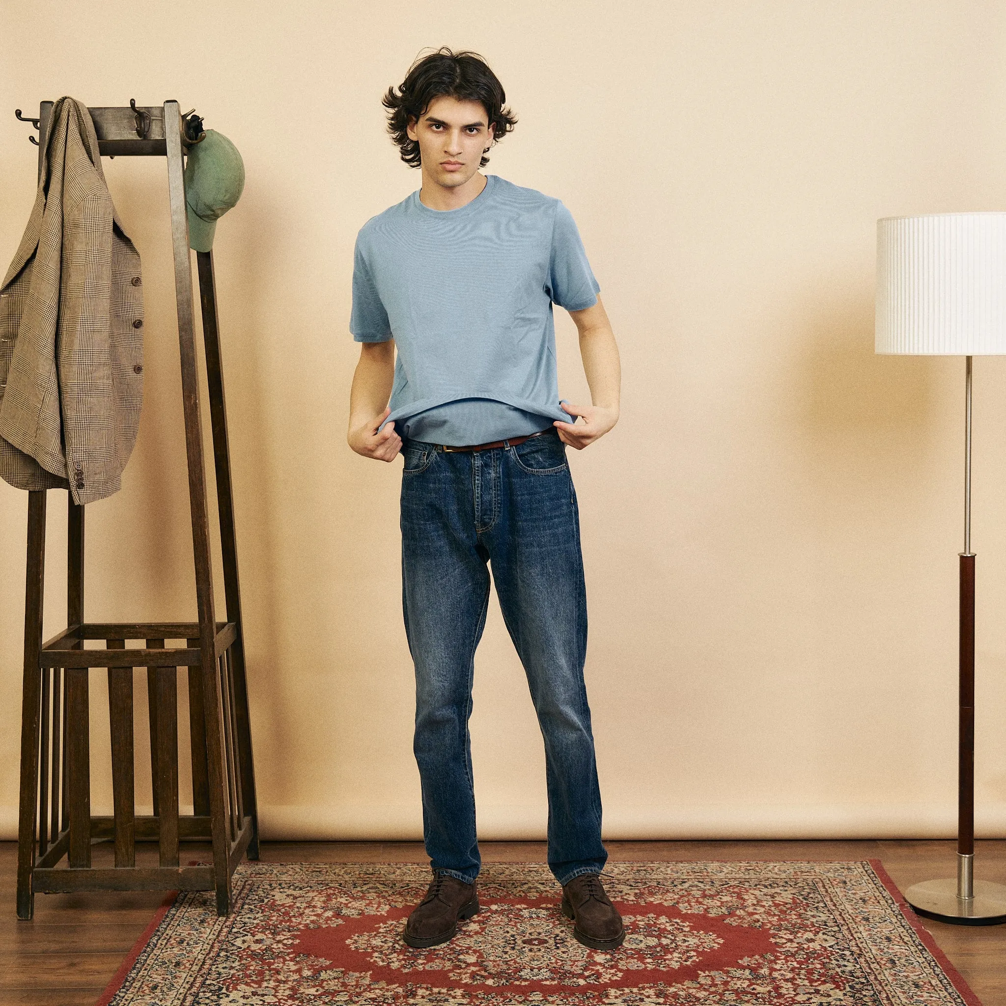 Organic Egyptian Cotton T-Shirt - Della Robbia Blue