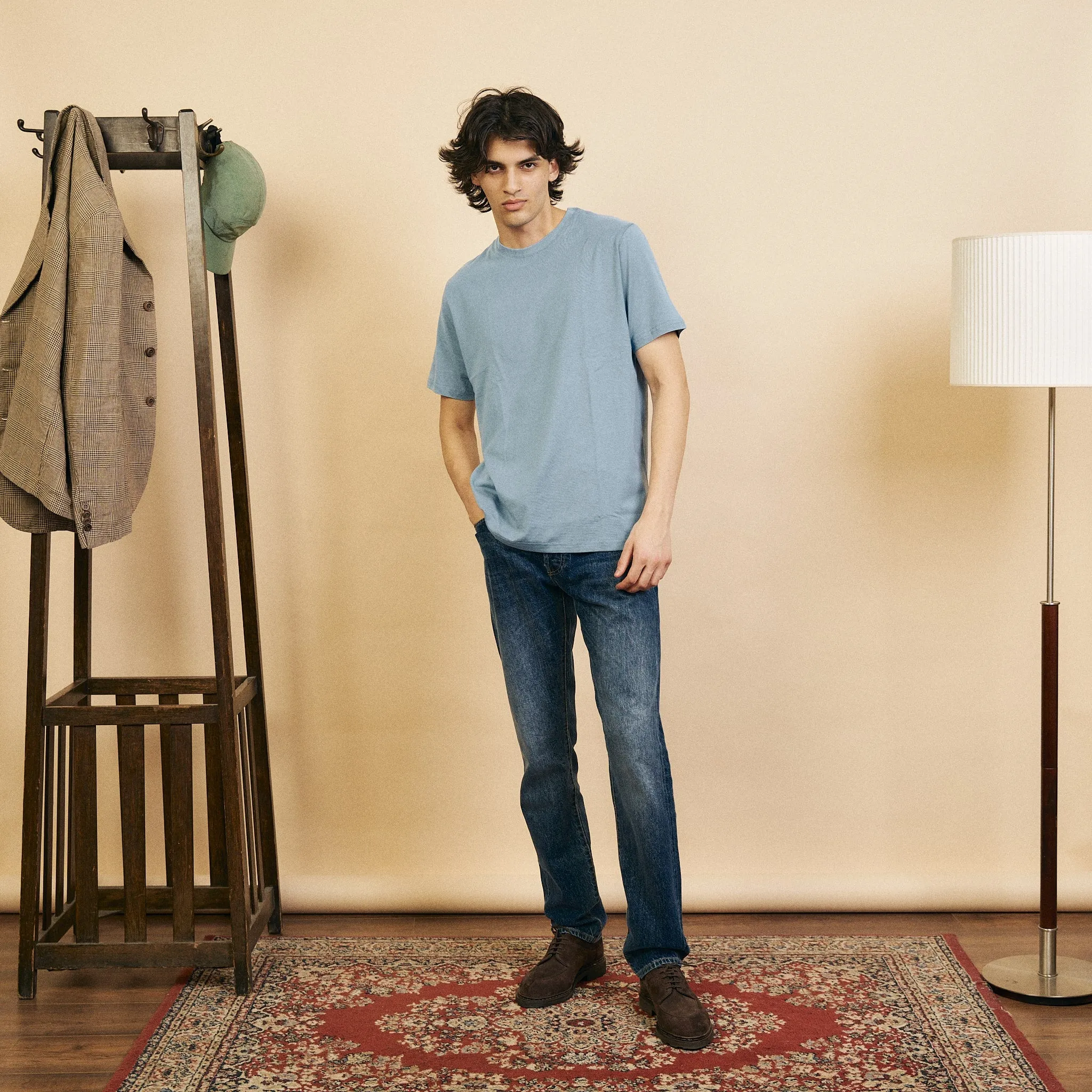 Organic Egyptian Cotton T-Shirt - Della Robbia Blue