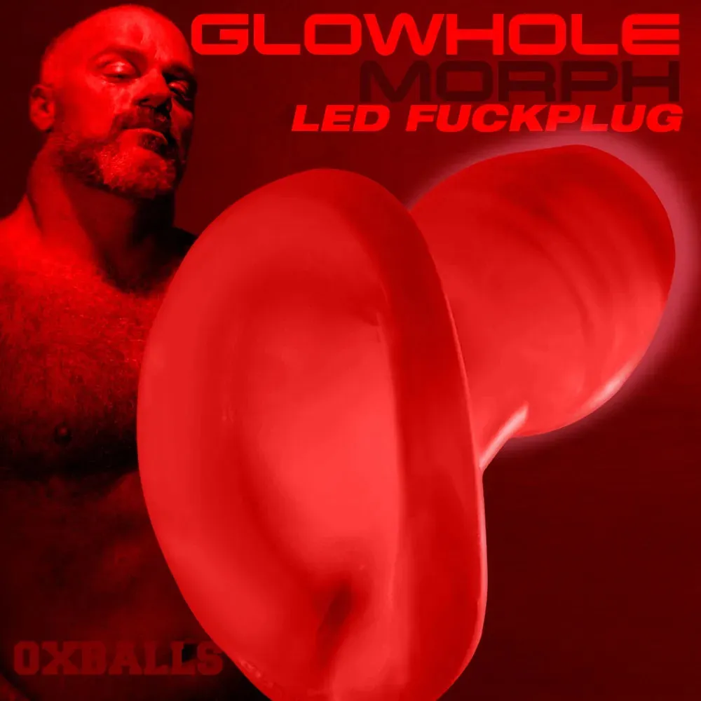 Oxballs Glowhole Hollow Buttplug with LED Insert - Large - Red Morph