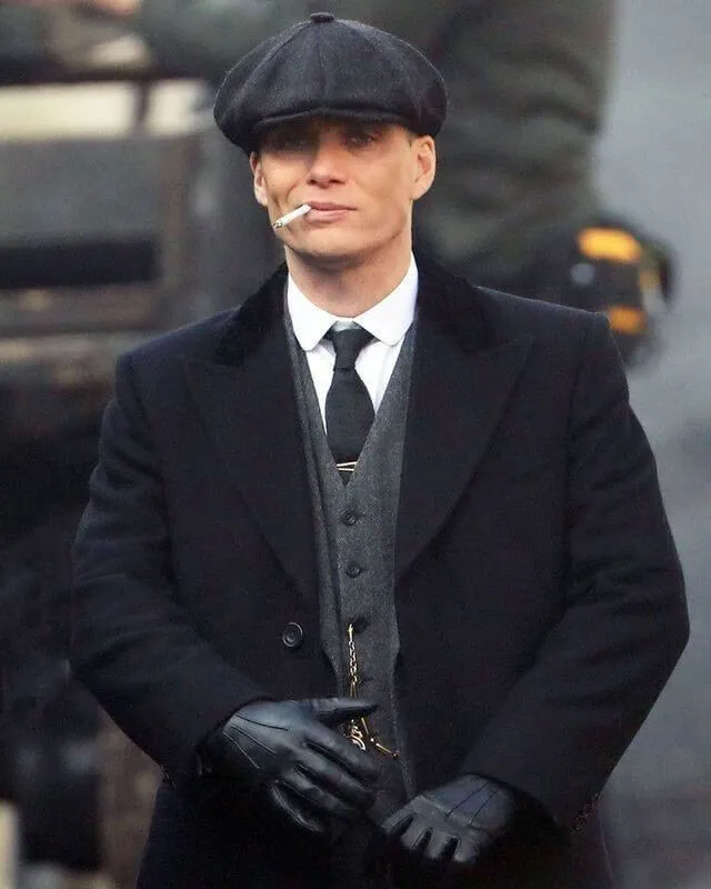 Peaky Blinders Tommy Shelby Black Trench Coat Mens Vintage Classic Overcoat