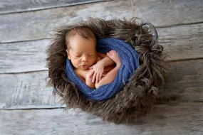 Pewter Gray Curly Alpaca Faux Flokati Fur