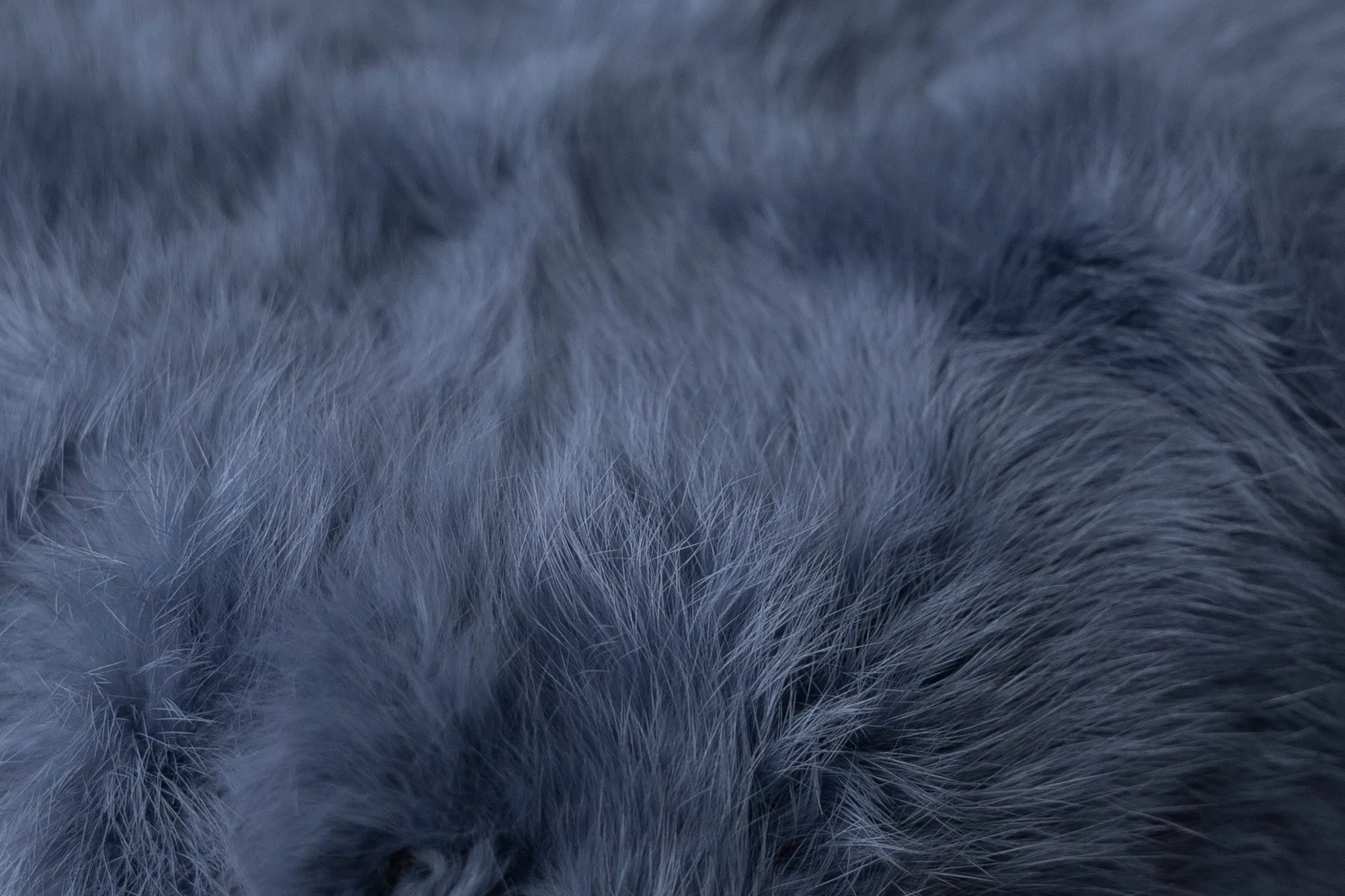 Rabbit Faux Fur - Steel Blue