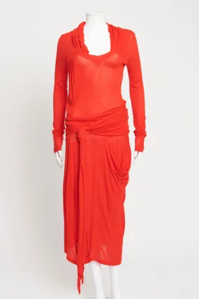 Red Preowned Midi Dress
