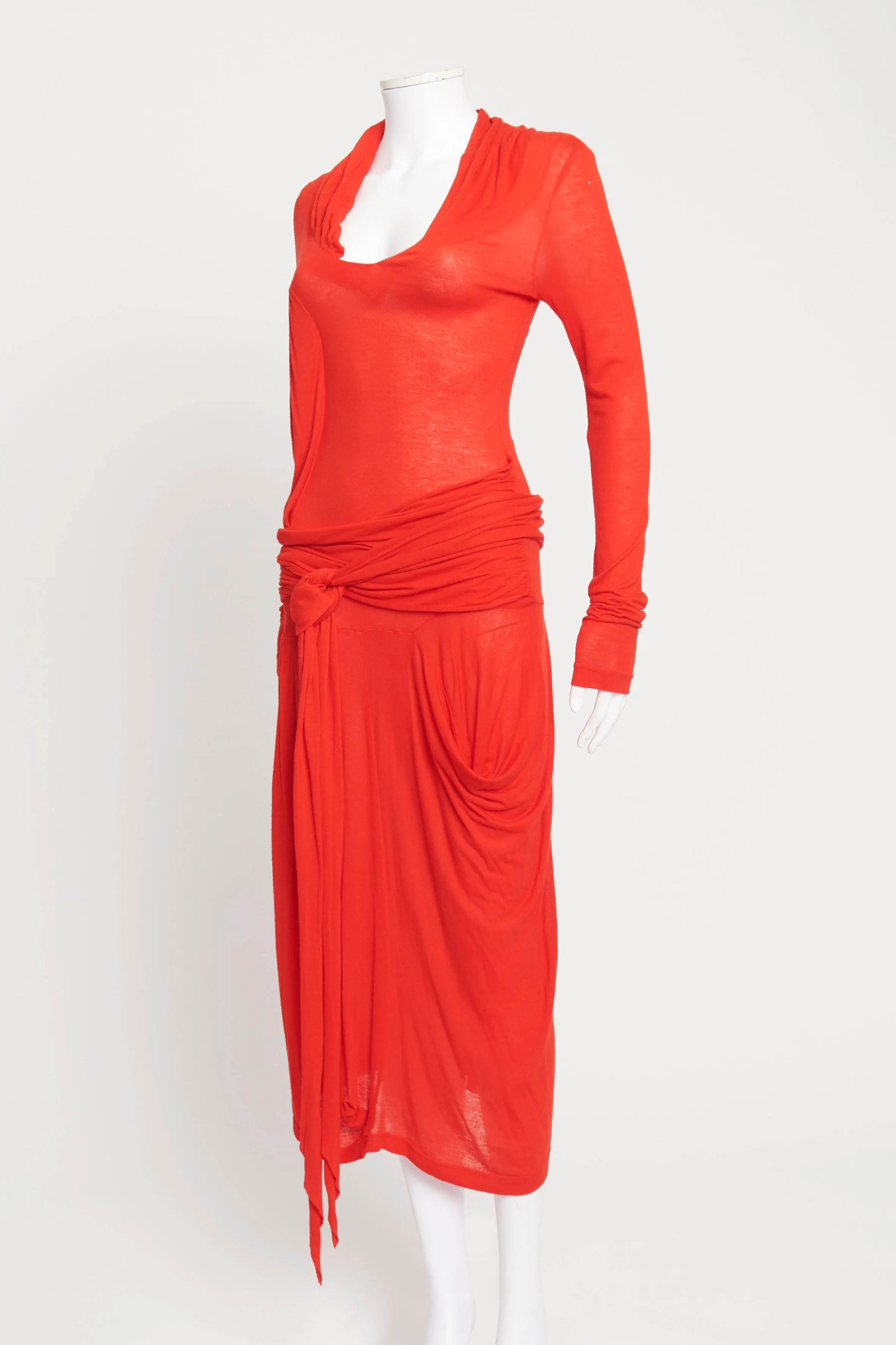 Red Preowned Midi Dress