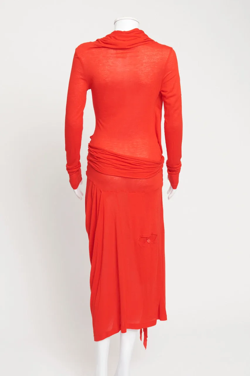 Red Preowned Midi Dress