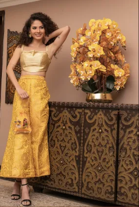 Saisha Gold Braided Bustier and Pants Co-Ord Set (Custom Order)