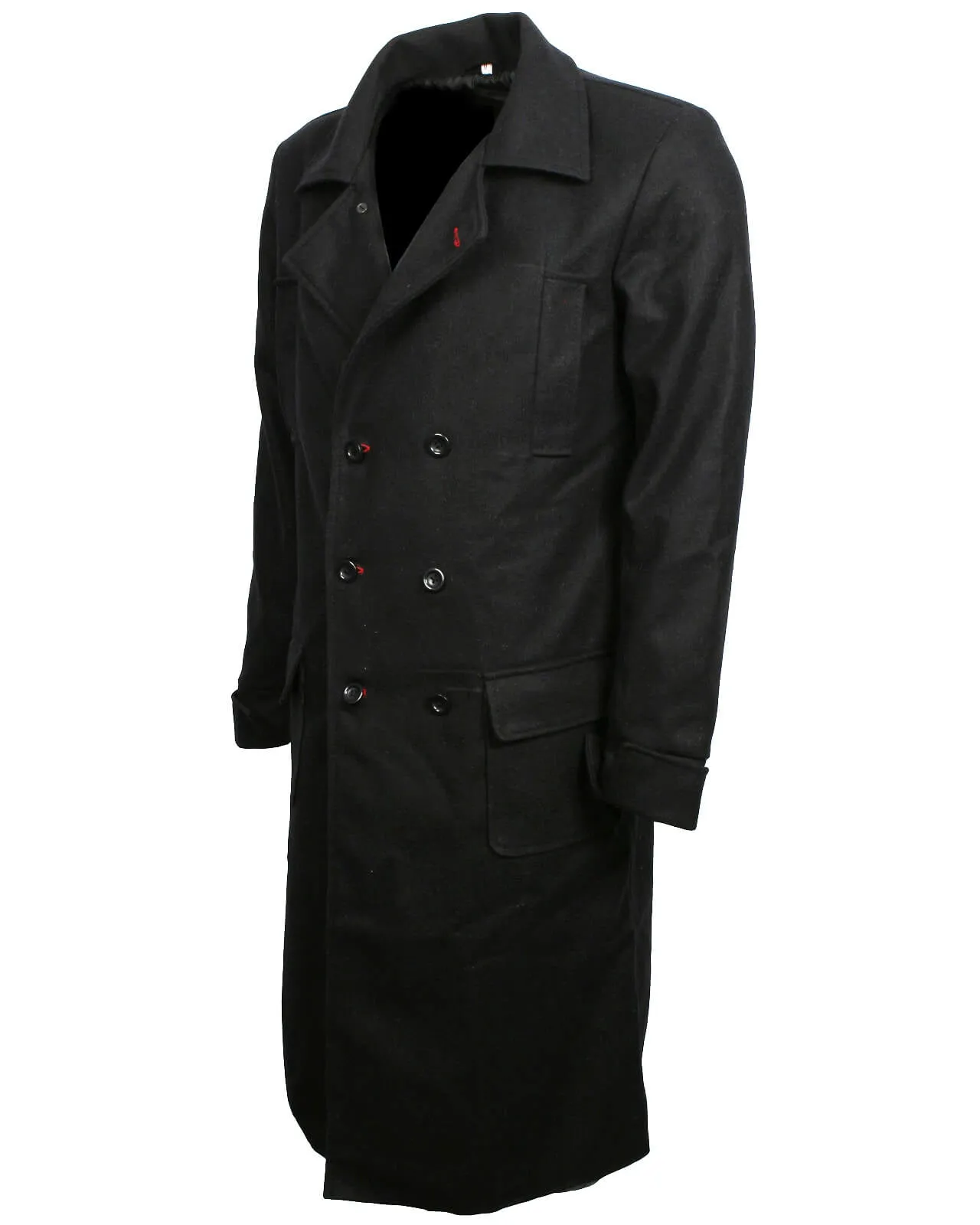 Sherlock Holmes Long Trench Coat Vintage Detective Style Wool Overcoat