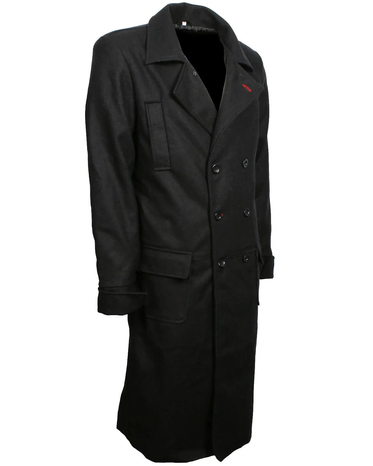 Sherlock Holmes Long Trench Coat Vintage Detective Style Wool Overcoat
