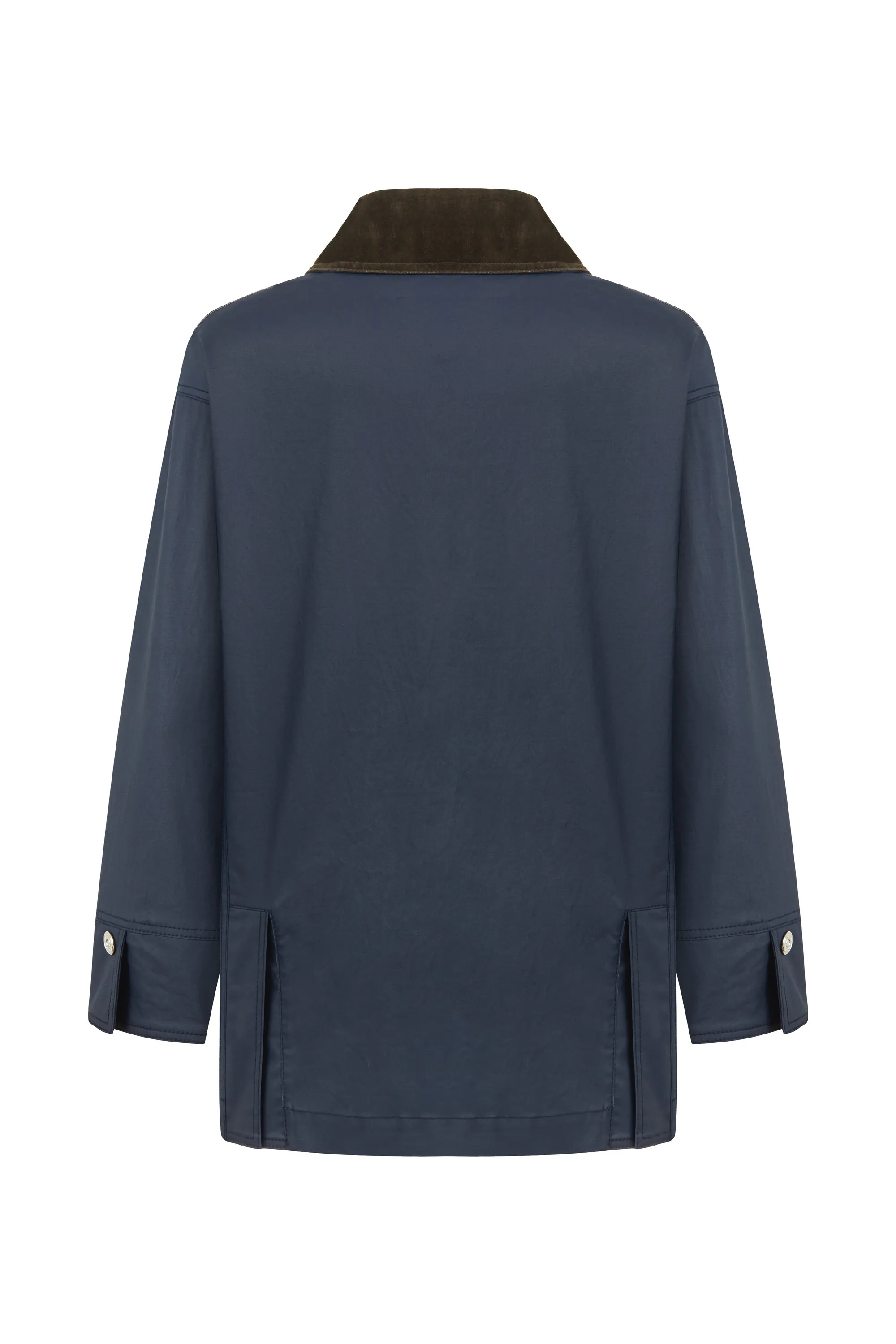 Shirt Collar Cotton Blend Coat