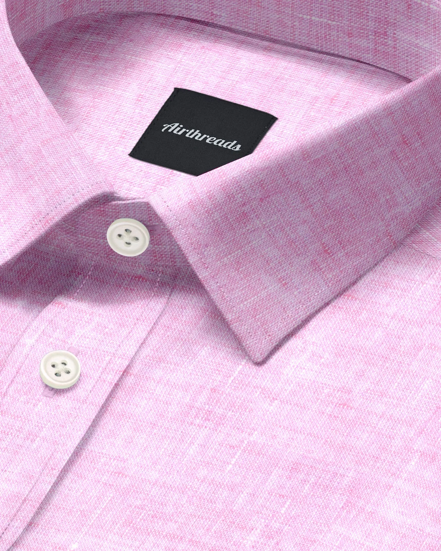Short Sleeve Linen Shirt in Pink