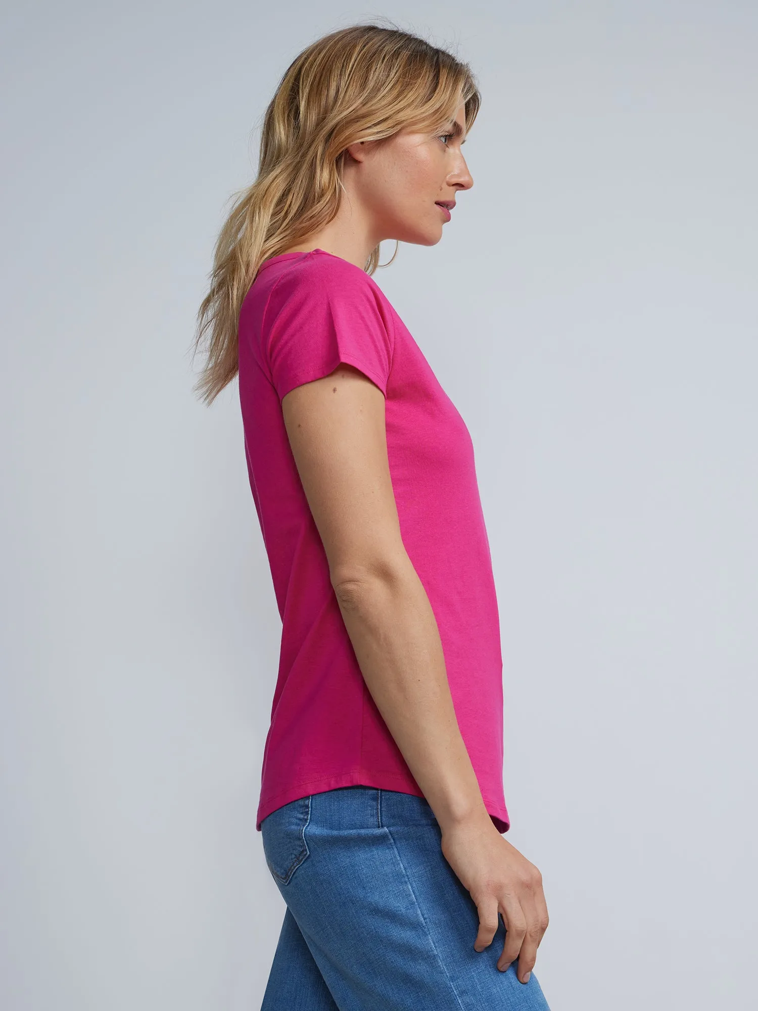 Short Sleeves Key-hole Cut out T-Shirt