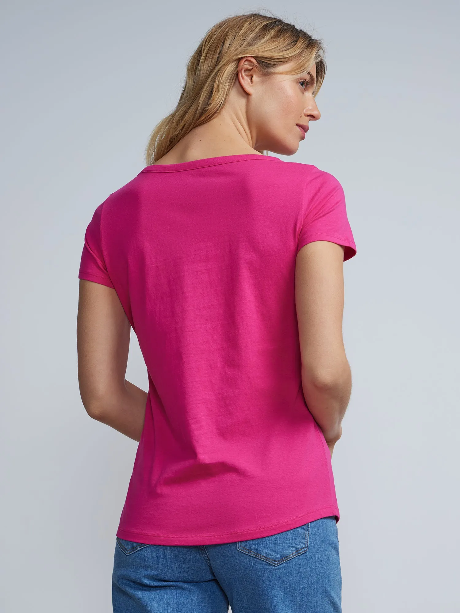 Short Sleeves Key-hole Cut out T-Shirt