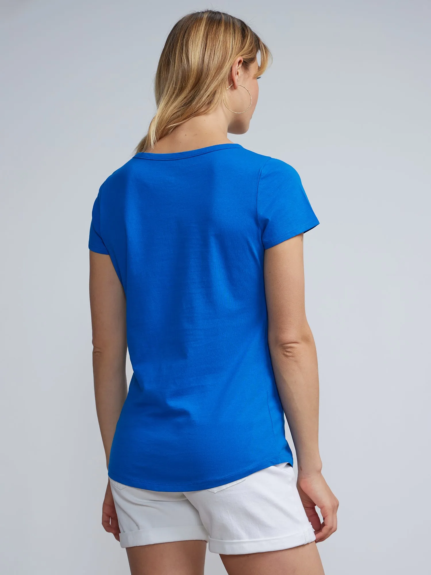 Short Sleeves Key-hole Cut out T-Shirt