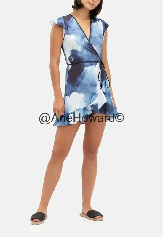 Silk Tea Dress Raindrops