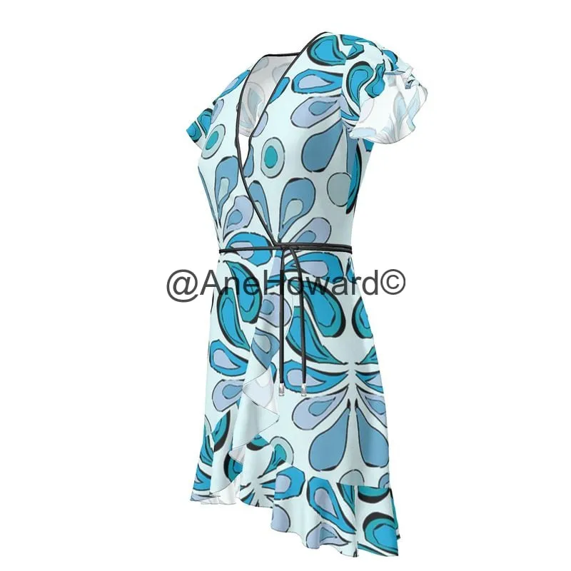 Silk Tea Dress Raindrops
