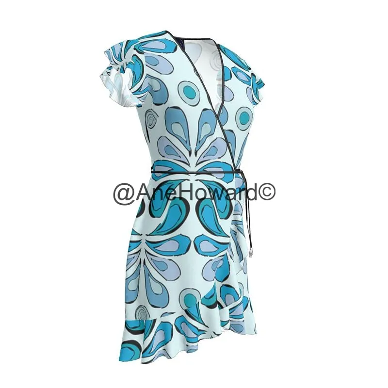 Silk Tea Dress Raindrops