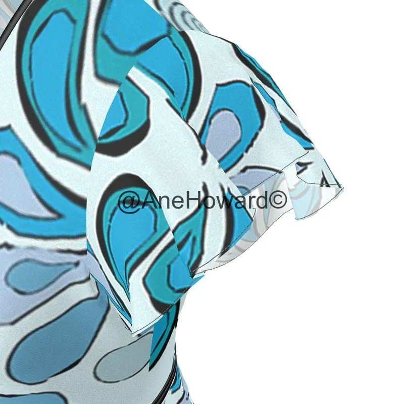 Silk Tea Dress Raindrops