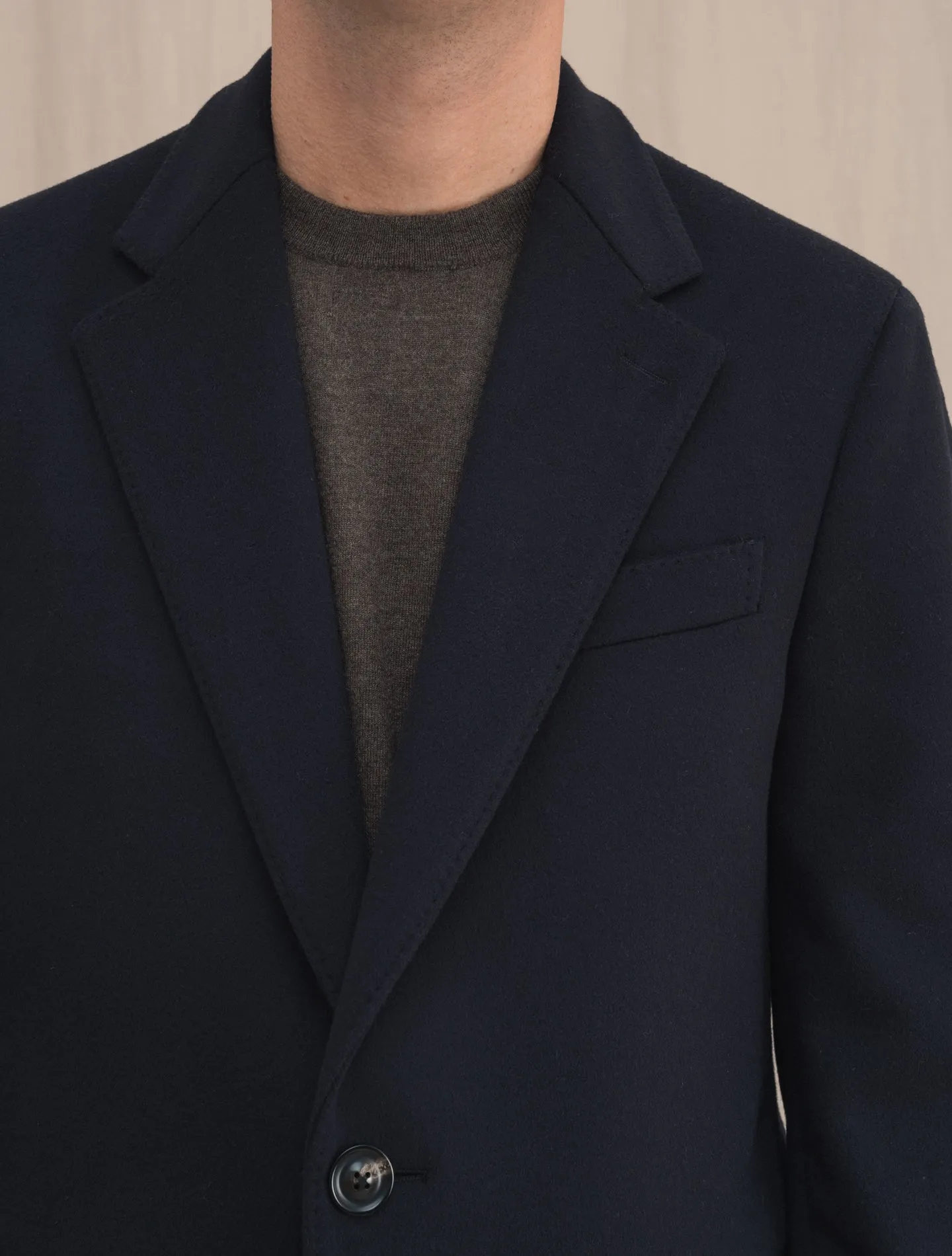 Single Breasted Wool Coat Navy