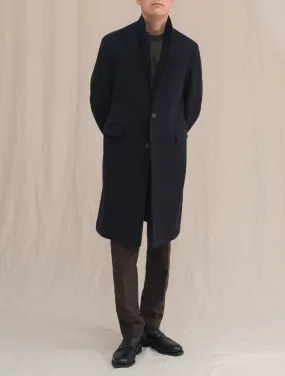 Single Breasted Wool Coat Navy