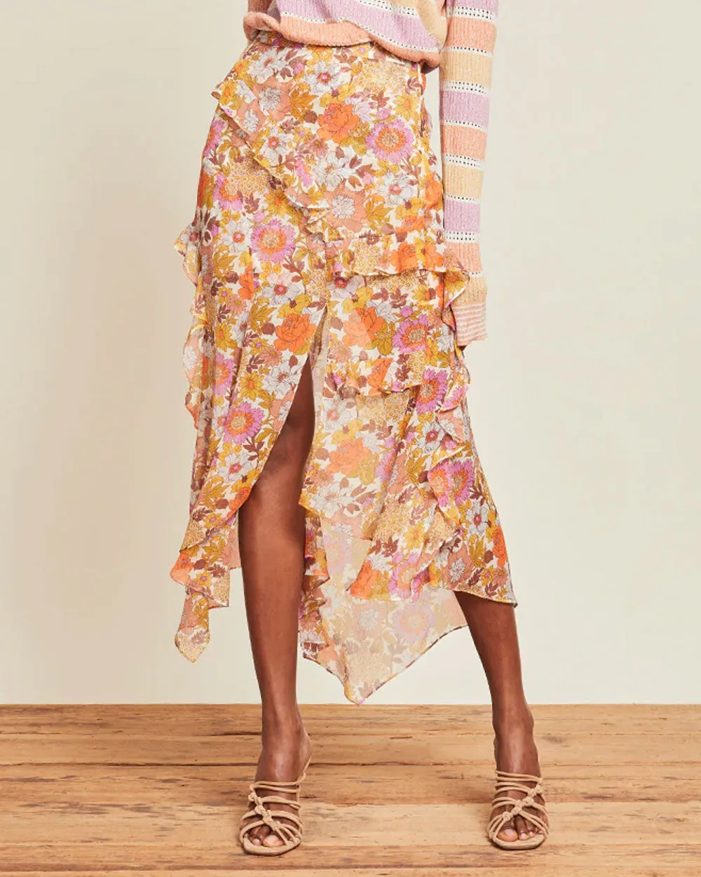 Stone Garden Floral Eleonora Midi Skirt