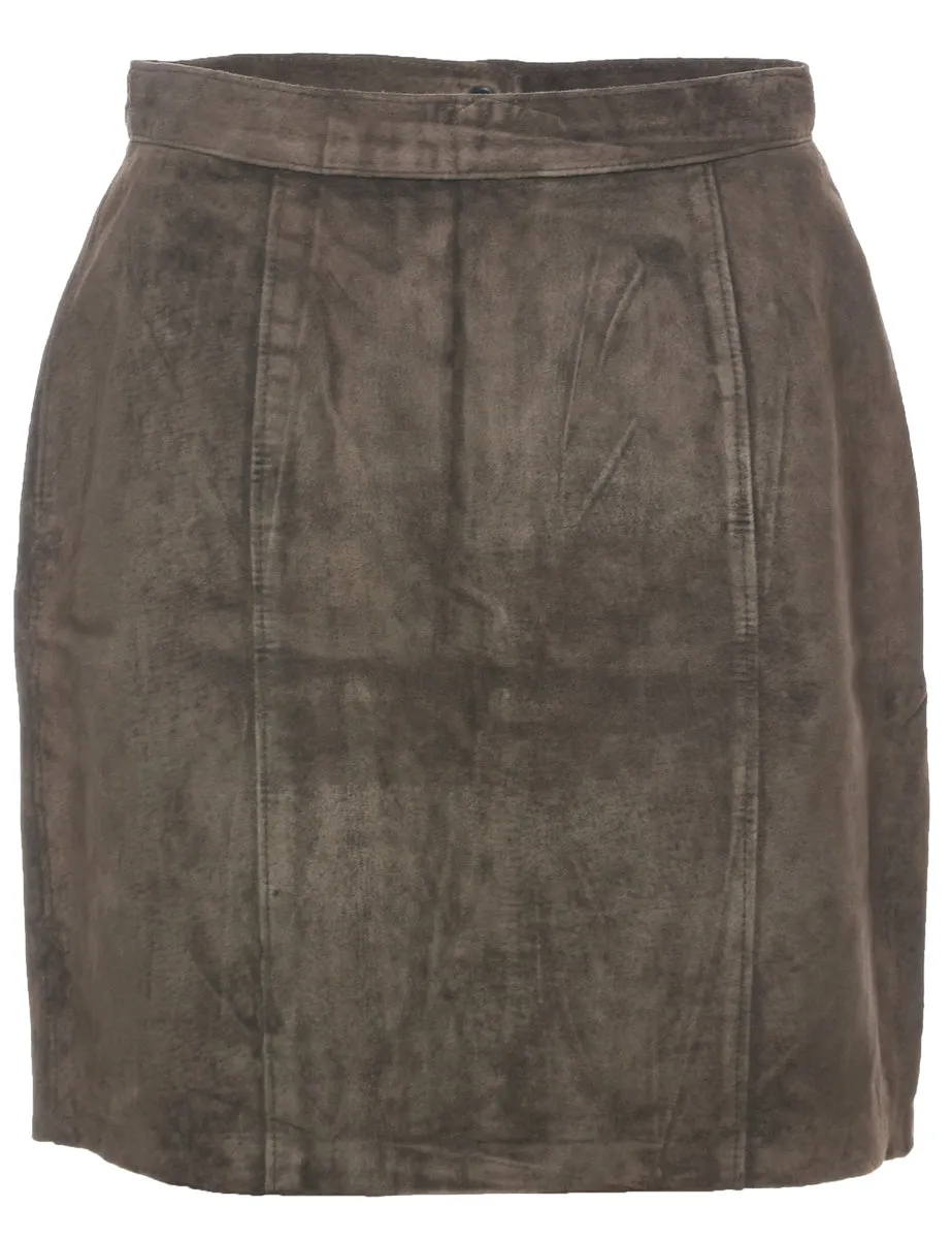 Suede Pencil Skirt - M
