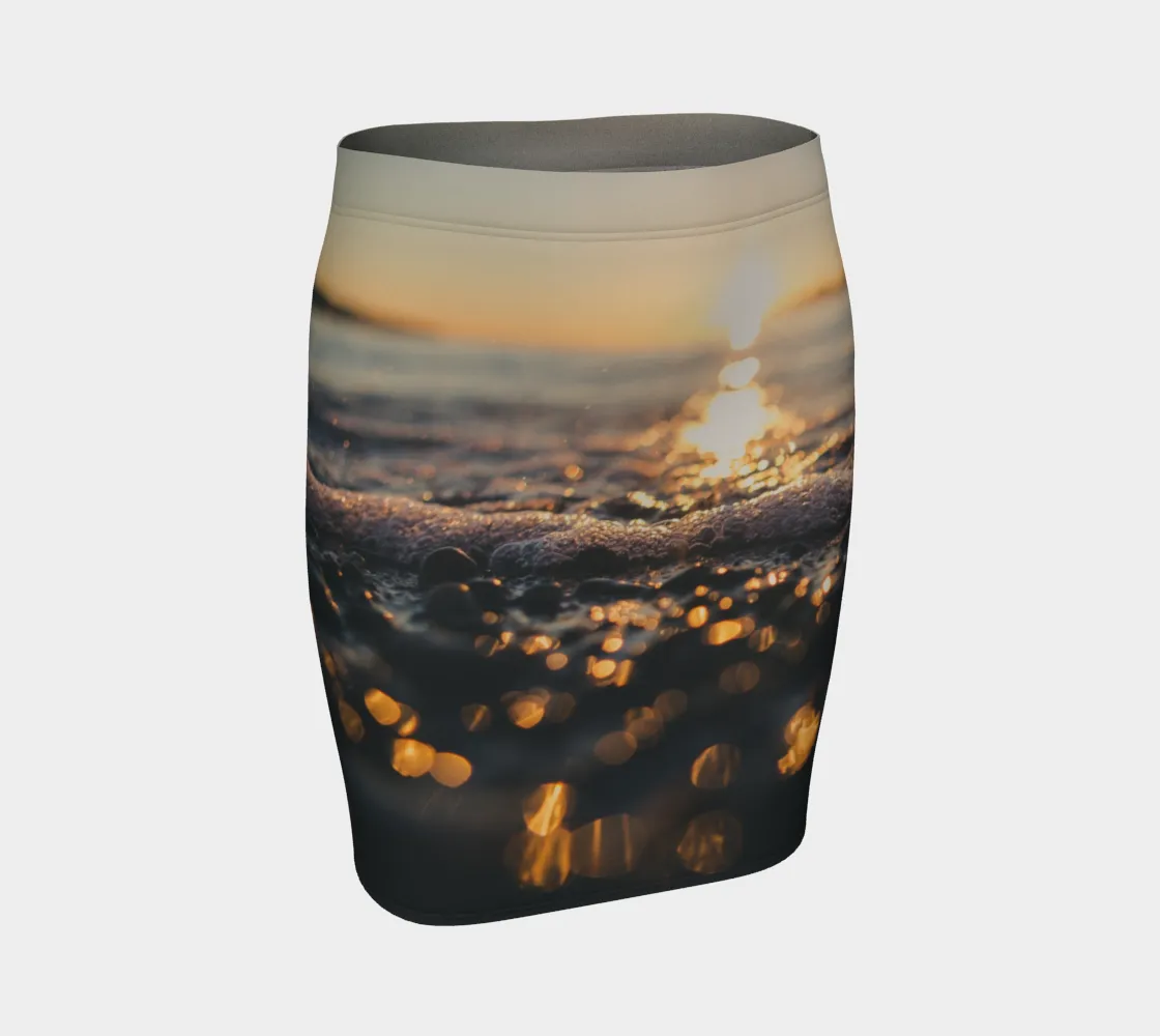 Sunset Sea Foam Photo Skirt
