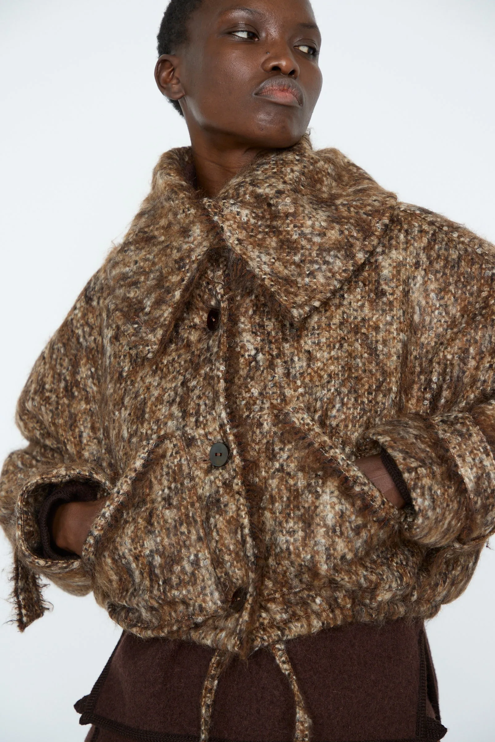 Tweed Bomber Jacket in Bronzewood
