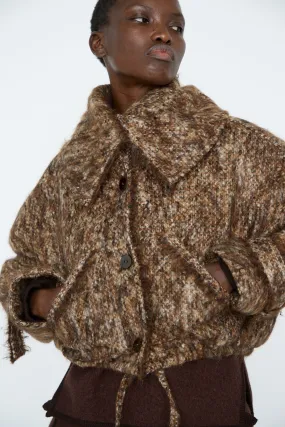 Tweed Bomber Jacket in Bronzewood