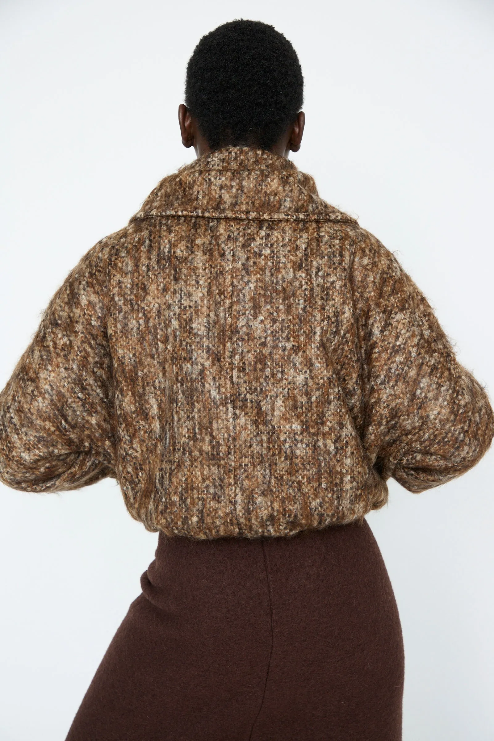 Tweed Bomber Jacket in Bronzewood