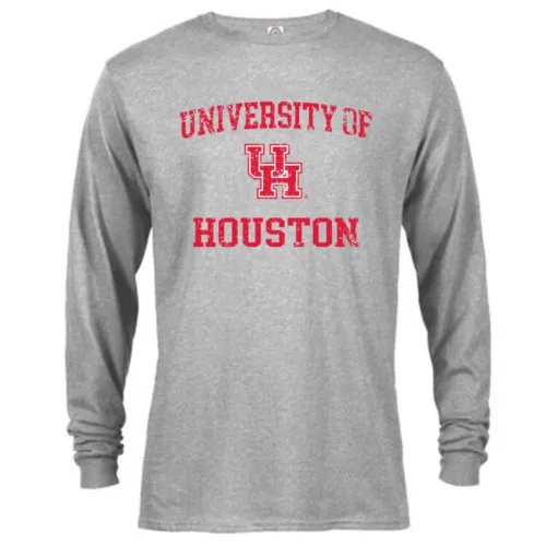 University of Houston Cougars Distressed Retro Logo Long Sleeve T-Shirt