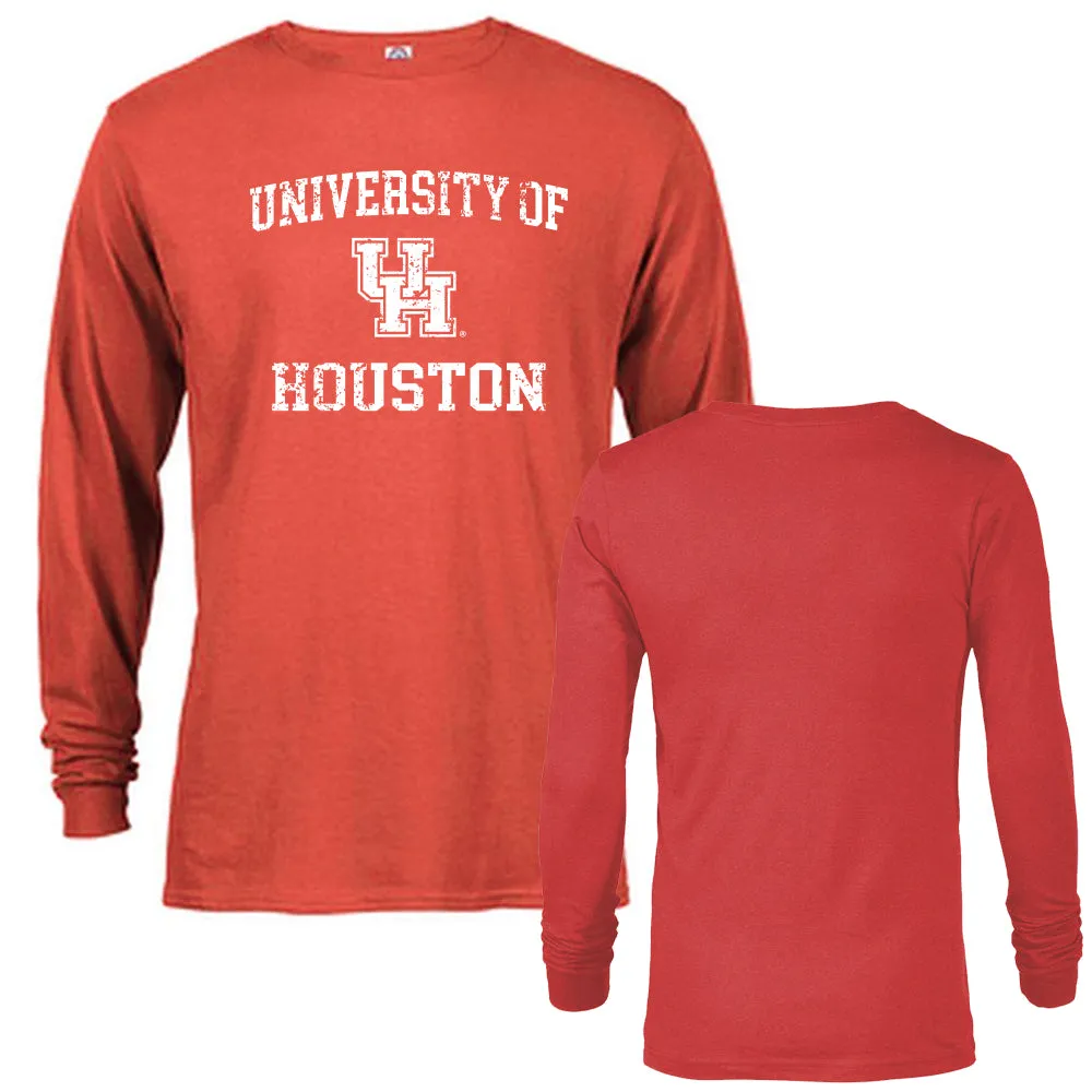 University of Houston Cougars Distressed Retro Logo Long Sleeve T-Shirt