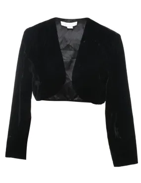 Velvet Black Cropped Evening Jacket - L