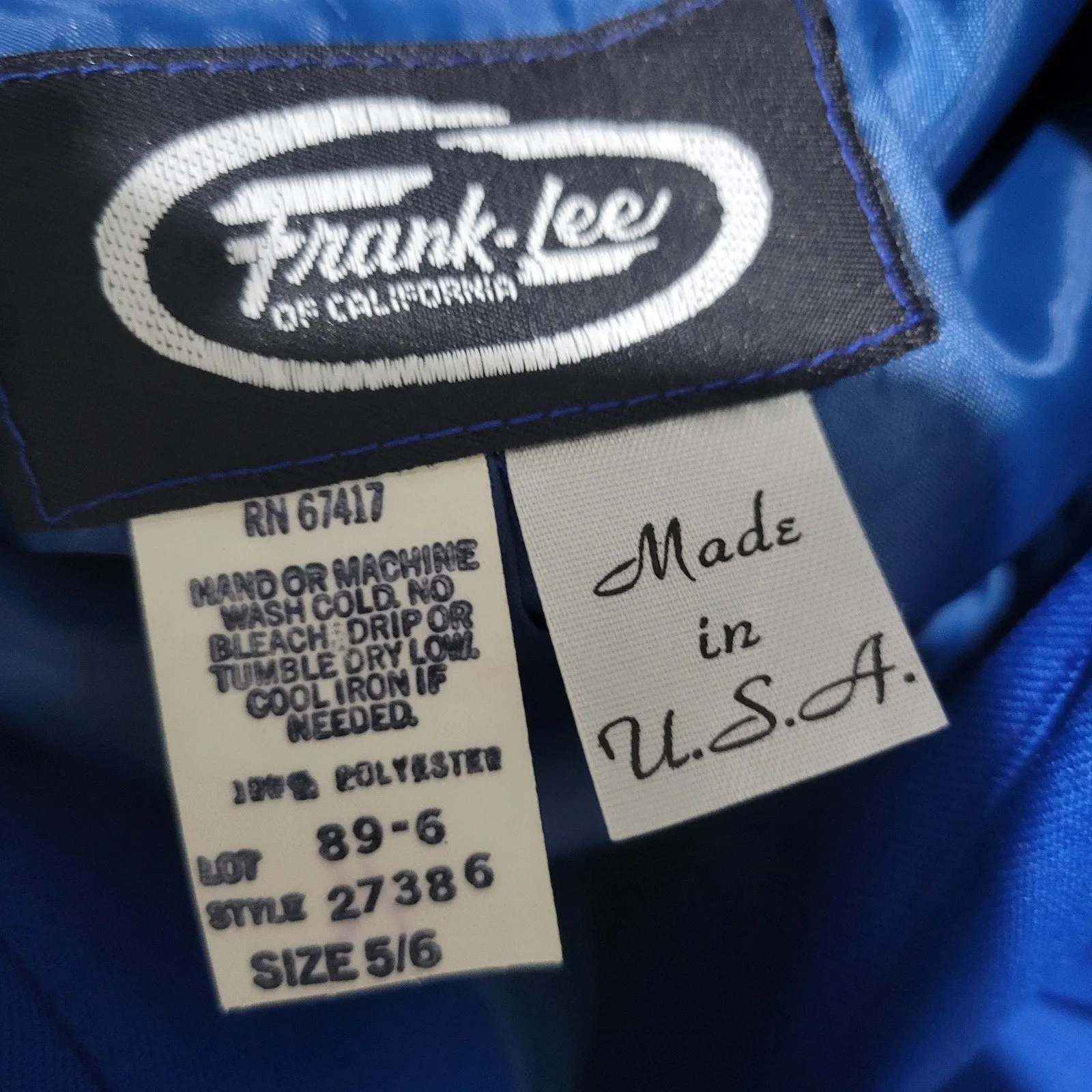 Vintage Frank Lee Skirt Suit Electric Blue 80s Blazer Midi Office Royal Career Small