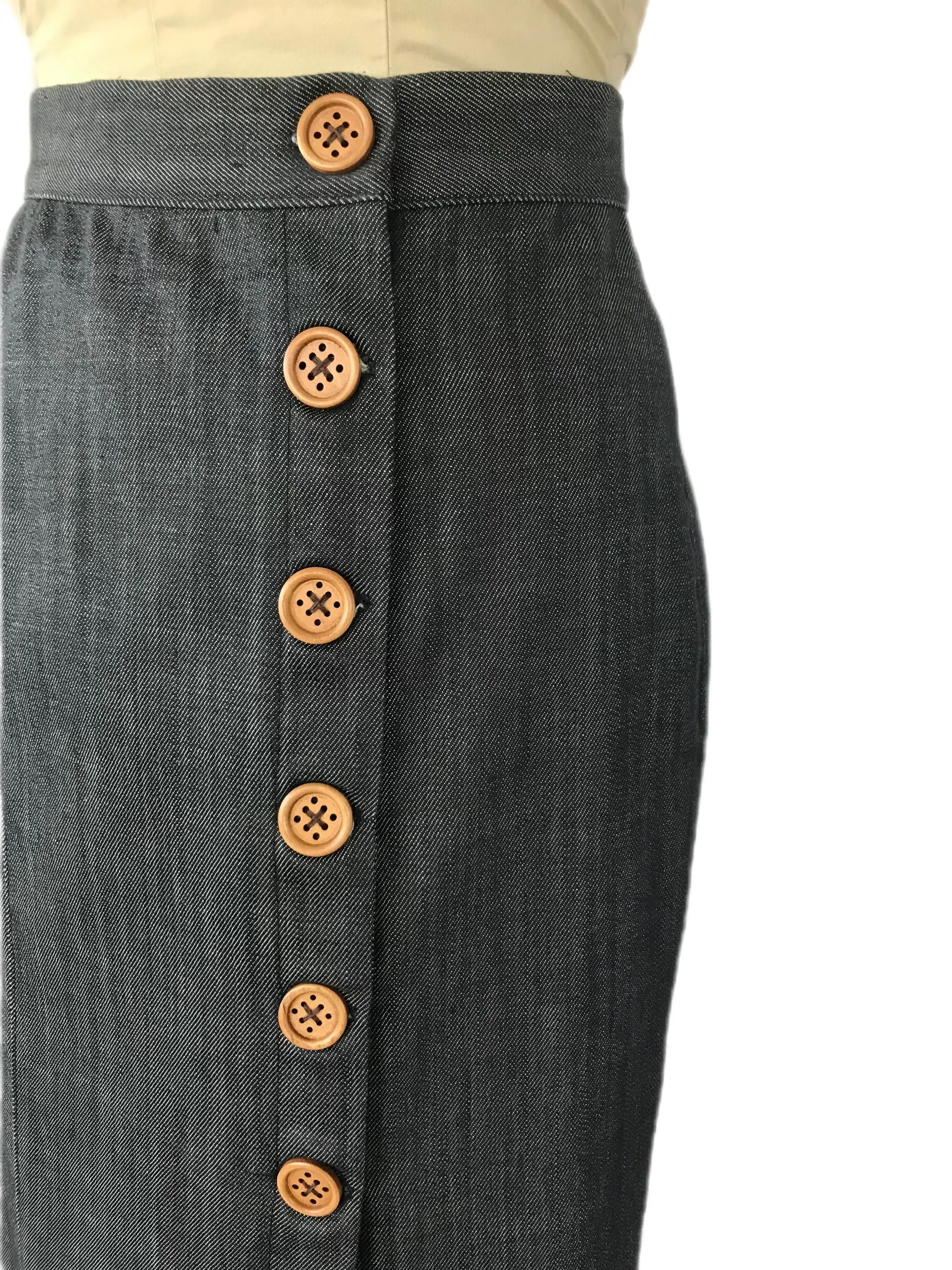 Women's Denim Midi Pencil Skirt - Size 6